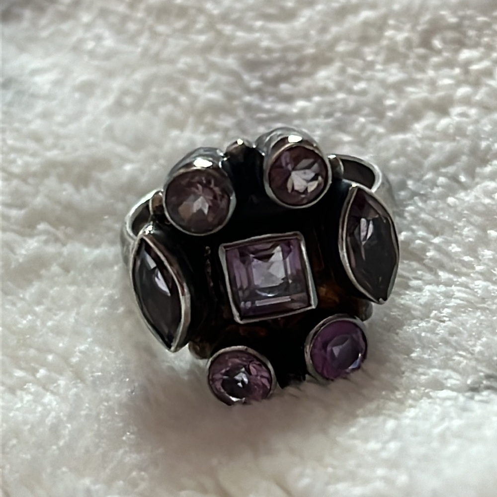 NWOT old stock sterling and amethyst ring